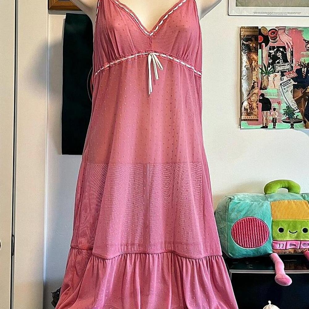Beautiful pink sheer slip dress